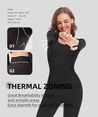 BENEUNDER Long Johns Thermal Underwear for Women Fleece Lined Base Layer Pajama Set in Kuwait