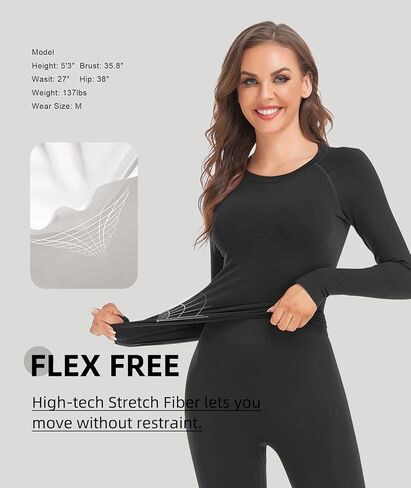 BENEUNDER Long Johns Thermal Underwear for Women Fleece Lined Base Layer Pajama Set in Kuwait