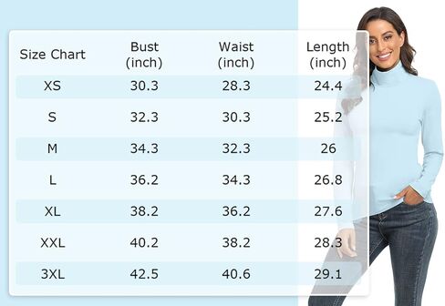 تي شيرت نسائي من TAIPOVE بياقة مدورة وأكمام طويلة من القطن خفيف الوزن كاجوال بطبقة سفلية حرارية قابلة للتمدد in Kuwait