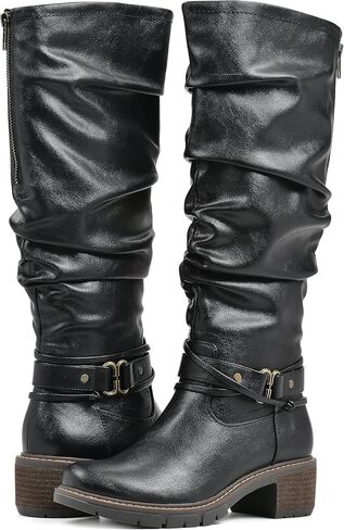 WHITE MOUNTAIN Women's Shoes Crammers Stack-Heeled Tall Boot in Saudi Arabia