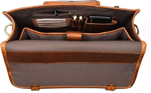 حقيبة ماسنجر جلدية عتيقة مقاس 15 بوصة | حقيبة كمبيوتر محمول من شركة Aaron Leather Goods in Kuwait