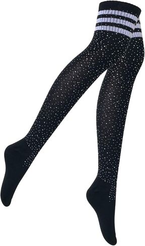 Over Knee Socks Women's Sparkle Rhinestone Stocking Long Casual Socks glitter High Boot Socks in Kuwait