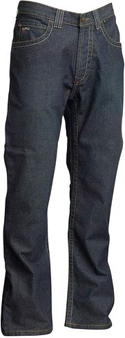 LAPCO FR Modern Jeans for Men, Flame Retardant Work Pants, Relaxed Fit, Low-Rise, Bootcut, Washed Denim, P-INDM44 in Kuwait