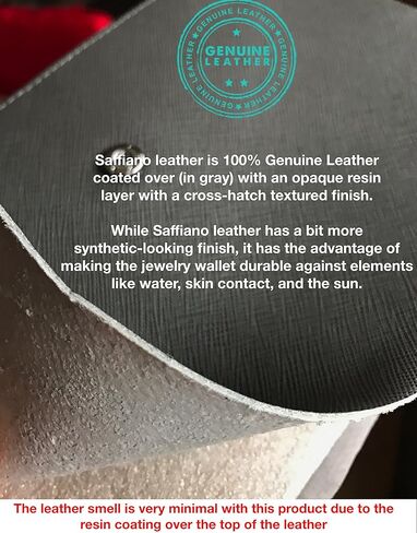 حافظة مجوهرات للسفر من جلد سافيانو من CASE ELEGANCE | حقيبة تخزين مجوهرات السفر متعددة الاستخدامات | منظم مجوهرات مدمج وأنيق | صندوق مجوهرات السفر مثالي للقلائد والأقراط والخواتم in Kuwait