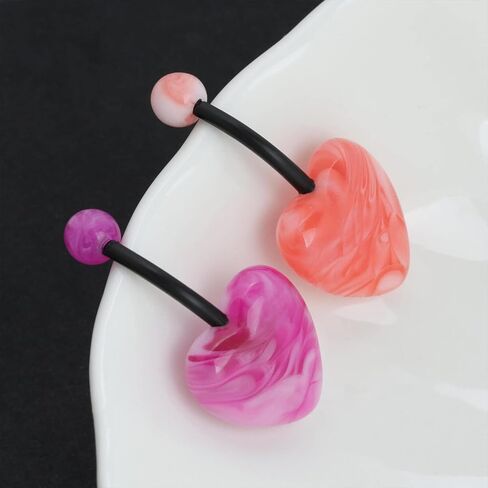 CABBE KALLO 6 قطع حلقات البطن عدة القلب حجر البطن زر خواتم الحب القلب حلقات السرة منحني الحديد ثقب الجسم مجوهرات للنساء مجموعة in Kuwait