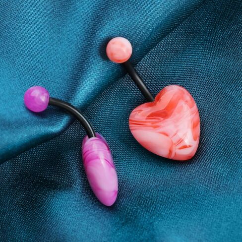 CABBE KALLO 6 قطع حلقات البطن عدة القلب حجر البطن زر خواتم الحب القلب حلقات السرة منحني الحديد ثقب الجسم مجوهرات للنساء مجموعة in Kuwait