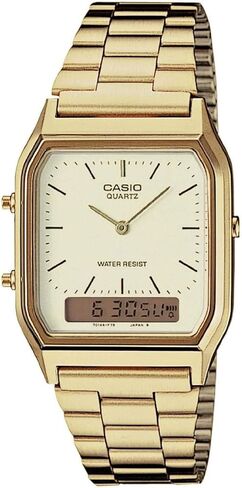 Casio AQ230GA-9D Men's Analog Digital Dual Time Gold Tone Metal Band Watch in Saudi Arabia
