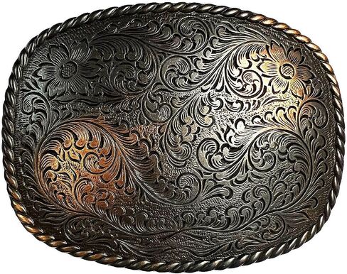 Western Antique Floral Engraved Rope Edge Design Belt Buckle Fits 1-1/2"(38mm) Wide Belt in Kuwait