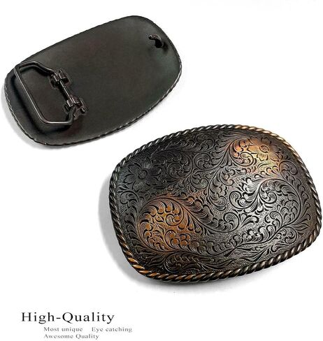 Western Antique Floral Engraved Rope Edge Design Belt Buckle Fits 1-1/2"(38mm) Wide Belt in Kuwait
