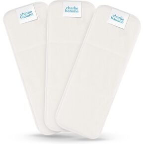 تشارلي بانانا بيبي ديلوكس فائقة الامتصاص، قابلة لإعادة الاستخدام وقابلة للغسل، حشوات من القطن والقنب للحفاضات القماشية، مقاس حديث الولادة/معزز، 3 عبوات in Kuwait