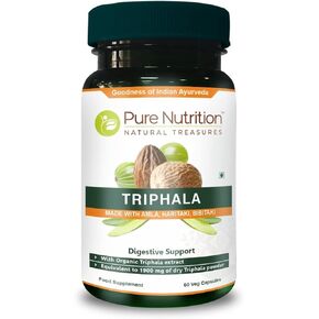 Pure Nutrition Triphala Extract 700mg. (Equivalent to 1900mg Triphala Fruit Powder) Non GMO | Once Daily | 60 Days Supply.