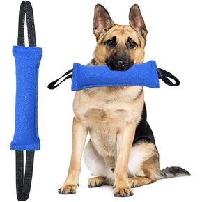 Clysrou Dog Tug Toy Dog Tough Jute Bite Pillow Lasting Training Equipment Puppy to Large Dogs Interactive Toy
