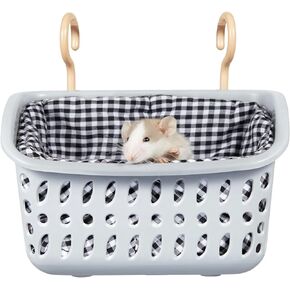 JWShang Rat Hammock for Cage Chew Proof, Rat Warm Bed, Small Animal Hanging Hammock, Rat Cage Accessories for Small Animals Rat, Mouse, Guinea Pig, Chinchilla, Sugar Glider (Small, Blue)