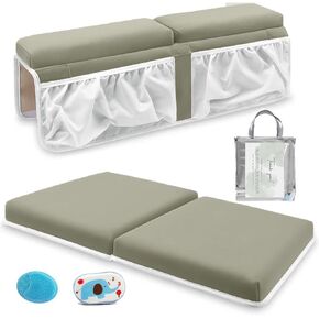SN ICONIC Baby Bath Kneeler and Elbow Rest Pad for Baby Bathing Parents, Painless Foam Mat with Toy Organizer Pockets Support Large Bathtub, Quick Drying in Saudi Arabia