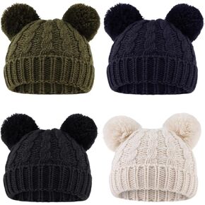 Baby Girl Beanie Winter Baby Boy Hat with Pom pom Warm Infant Knitted Hats Toddler Kid Beanies