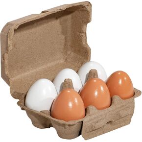 بيض خشبي مزيف، 6 قطع بلونين بيض عيد الفصح الخشبي للحرف اليدوية وعيد الفصح وديكور المنزل من بيجينيوا in Kuwait
