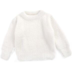 Curipeer سترة الطفل الصلبة كشكش أساس البلوز سترة الياقة المدورة Longsleeve ملابس الخريف للطفل فتاة وصبي 6M-4T