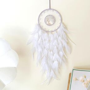 Dream Catchers, Light Blue Dream Catcher Tree of Life Wall Decor, with Colorful Candy-like Beads, Perfect Handmade Dreamlike Dream Catcher for Bedroom Art Craft Gift