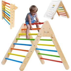 دريدل مثلث تسلق مع خيمة - العاب تسلق خشبية للاطفال الصغار والرضع - متسلق ملون قابل للطي لصالة الالعاب الرياضية الداخلية للاطفال - امنة بنسبة 100% - معتمدة من قانون تحسين سلامة المنتجات الاستهلاكية - in Kuwait