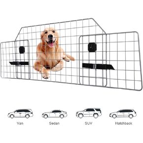 Dog Barrier for SUV Car & Vehicles, Adjustable Pet Barrier Car Gate Universal Fit Wire Mesh Dog Car Guard - Car Divider for Dogs Pets SUVs--2SET in Kuwait