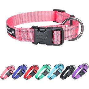 EXCELLENT ELITE SPANKER Reflective Dog Collar Classic Breathable Nylon Adjustable Pet Collar with Quick Release Buckle for Boy Girl Male Female Puppies Small Medium Large Dogs Training(Black-S) in Kuwait