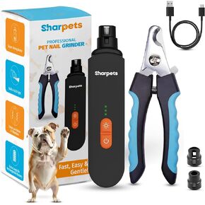 Sharpets Dog Nail Grinder with LED Light, Dog Nail Clipper, Trimmers Clipper Super Quiet for Large Small Dogs Cats Grooming Kit, Dog Nail Clippers for Large Dogs in Saudi Arabia