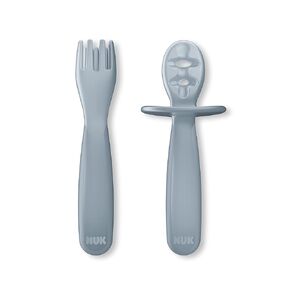 NUK for Nature Pretensil Dipper Spoon and Fork Set, Easy to Grip for Self-Feeding Development, Mess-Free Feeding, Top Rack Dishwasher-Safe, BPA & Latex-Free in Kuwait