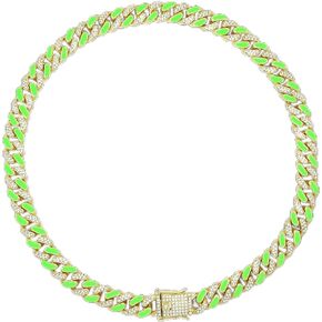 Dog Chain Silver Cuban Collars,Walking Silver Dog Metal Chain Choke Collar with Design Secure Buckle,Pet Cuban Crystal Collar Necklace Accessories for Small Medium Dogs Cats (Sliver-Pink, 10inch)