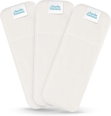 تشارلي بانانا بيبي ديلوكس فائقة الامتصاص، قابلة لإعادة الاستخدام وقابلة للغسل، حشوات من القطن والقنب للحفاضات القماشية، مقاس حديث الولادة/معزز، 3 عبوات in Kuwait