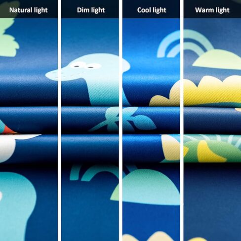 Sivio Kids Room Curtains, Grommet Top Printed Darkening Drapes for Bedroom, Nursery Living Room, Dinosaur Prints, Blue 52 x 84 Inch in Kuwait