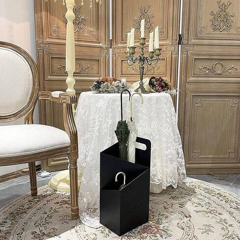 ديليفينغ حامل مظلة اسود لعصا المشي والمظلات، حامل مظلة معدني للمدخل الخارجي والداخلي، مربع، طبقة مزدوجة in Kuwait