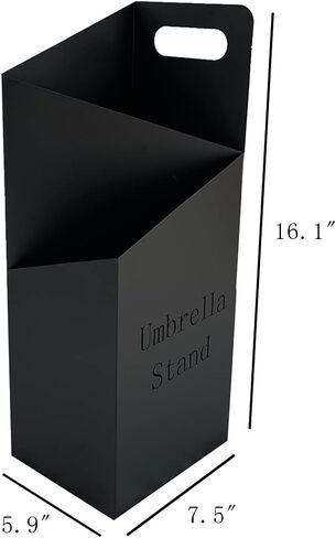 ديليفينغ حامل مظلة اسود لعصا المشي والمظلات، حامل مظلة معدني للمدخل الخارجي والداخلي، مربع، طبقة مزدوجة in Kuwait