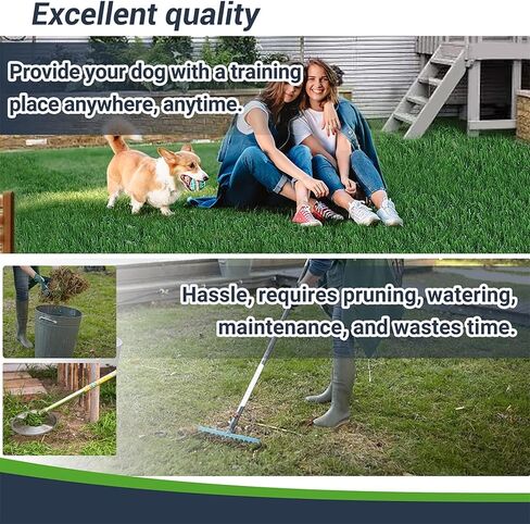 Embellbatt 51in X 31.5in العشب الاصطناعي للكلاب بول العشب منصات الكلب قعادة العشب التدريب حصيرة العشب وهمية للكلاب داخلي في الهواء الطلق حديقة الديكور سهلة التنظيف in Kuwait