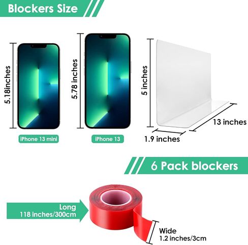 BESTLUBE Under Bed Blocker for Pets King Size Bed, 7 inches High 6 Pack Bed Stoppers Under Bed, Pet Blocker with Strong Adhesive, Gap Stopper Under Couch or Bed to Stop Things Going Into in Saudi Arabia