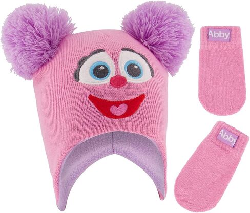 قبعة الشتاء للأطفال والبنات الصغار من سيسامي ستريت، قفازات أو قفازات للأطفال، قبعة أطفال آبي كادابي للبنات من سن 2-4 قبعة للطقس البارد in Kuwait
