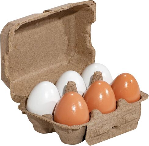 بيض خشبي مزيف، 6 قطع بلونين بيض عيد الفصح الخشبي للحرف اليدوية وعيد الفصح وديكور المنزل من بيجينيوا in Kuwait