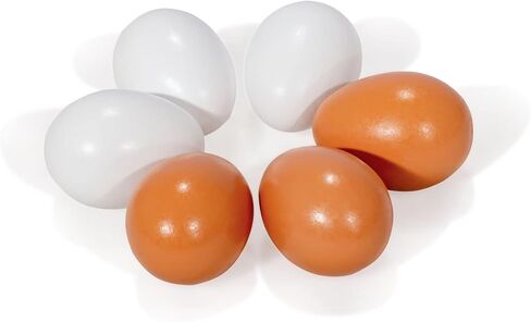 بيض خشبي مزيف، 6 قطع بلونين بيض عيد الفصح الخشبي للحرف اليدوية وعيد الفصح وديكور المنزل من بيجينيوا in Kuwait