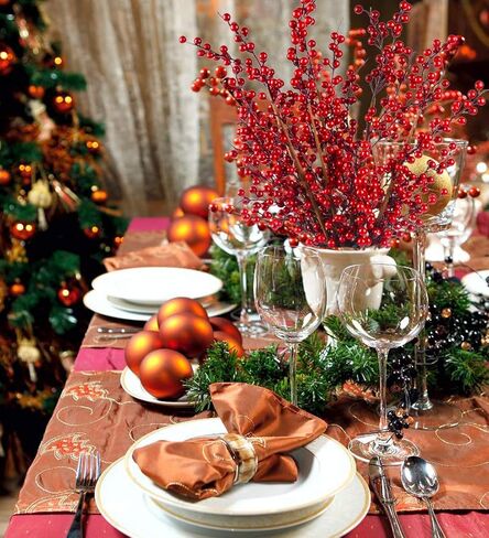 DearHouse 4 حزمة التوت الأحمر الاصطناعي ينبع التوت عيد الميلاد هولي لحرف عطلة المهرجان وديكور المنزل، 26 بوصة التوت العنابي الزهور زينة شجرة عيد الميلاد in Kuwait