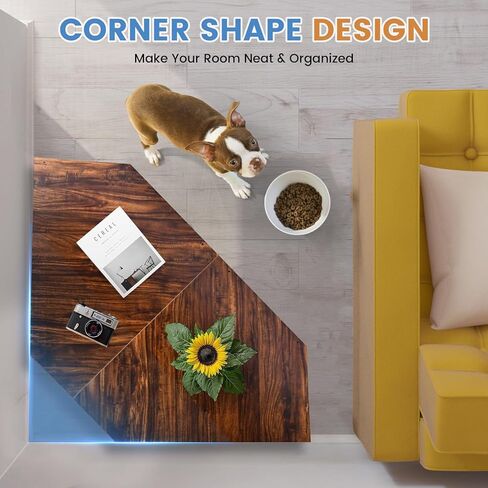 BOEASTER Corner Dog Crate Furniture, Wooden Dog Kennel End Table with Door Furniture Style Dog House Pet Crate Indoor Use for Small Dogs (L33.4 x W24.4 x H19.7in) in Kuwait