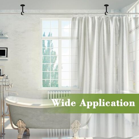 bsaocrt سقف جبل قوس قضيب الستارة، الثقيلة السنانير حامل قضيب الستارة، الفولاذ المقاوم للصدأ خزانة الستائر قضيب بين قوسين يدعم لأعمدة الستارة 1 بوصة، مجموعة من 2 أسود in Kuwait