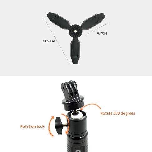 MAXCAM Light Battery Power Tripod Accessories Kit for Gopro HERO12/11/10/9, Bundle Includes Battery Power Grip + LED Fill Light + Tripod + Mini Ball Head + Aluminum Alloy Battery Cover Door in Kuwait