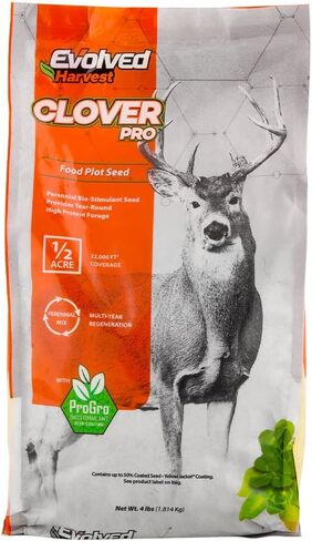 EVOLVED HARVEST Clover Pro Food Plot Seed with Biostimulant Coating - Vital Nutrient Forage for Deer, 4 Lbs. in Kuwait