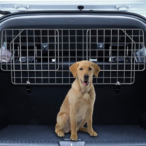 Dog Barrier for SUV Car & Vehicles, Adjustable Pet Barrier Car Gate Universal Fit Wire Mesh Dog Car Guard - Car Divider for Dogs Pets SUVs--2SET in Kuwait