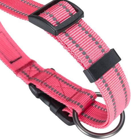 EXCELLENT ELITE SPANKER Reflective Dog Collar Classic Breathable Nylon Adjustable Pet Collar with Quick Release Buckle for Boy Girl Male Female Puppies Small Medium Large Dogs Training(Black-S) in Kuwait