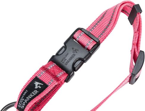 EXCELLENT ELITE SPANKER Reflective Dog Collar Classic Breathable Nylon Adjustable Pet Collar with Quick Release Buckle for Boy Girl Male Female Puppies Small Medium Large Dogs Training(Black-S) in Kuwait