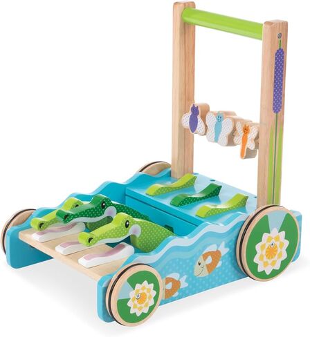 Melissa & Doug First Play Chomp and Clack Alligator Wooden Push Toy and Activity Walker - Pretend Play Developmental Baby Push Walker Toy For Toddlers Ages 1+, 1 EA in Saudi Arabia