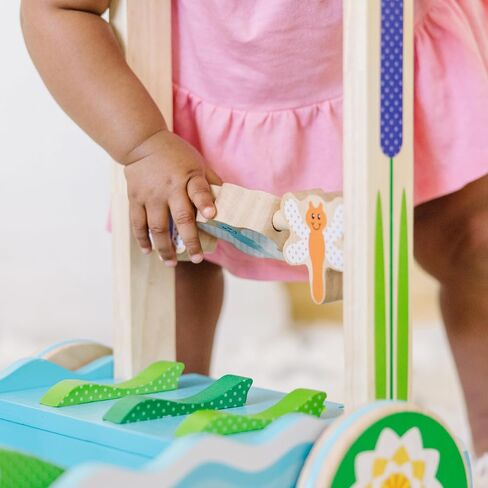Melissa & Doug First Play Chomp and Clack Alligator Wooden Push Toy and Activity Walker - Pretend Play Developmental Baby Push Walker Toy For Toddlers Ages 1+, 1 EA in Saudi Arabia