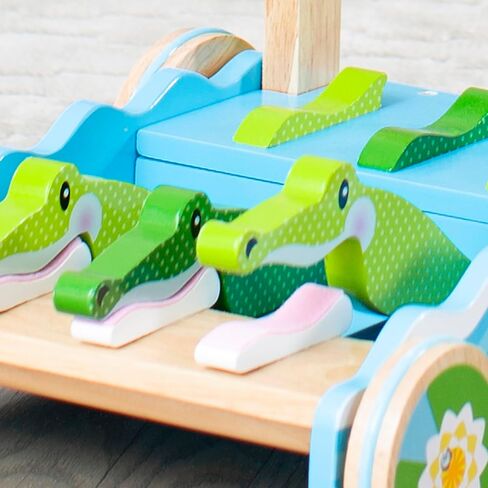 Melissa & Doug First Play Chomp and Clack Alligator Wooden Push Toy and Activity Walker - Pretend Play Developmental Baby Push Walker Toy For Toddlers Ages 1+, 1 EA in Saudi Arabia