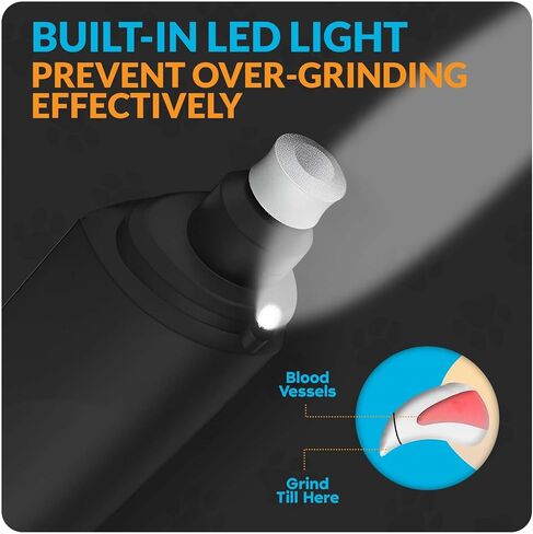 Sharpets Dog Nail Grinder with LED Light, Dog Nail Clipper, Trimmers Clipper Super Quiet for Large Small Dogs Cats Grooming Kit, Dog Nail Clippers for Large Dogs in Saudi Arabia