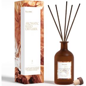 مجموعة ناشرات خشب الصندل وقصب الفانيليا من سالكينج، ناشر معطر بعصي، 7.4 أونصة، ناشر قصب الزيوت العطرية للرجال للمنزل، مجموعة أعواد ناشر الزيوت، ناشر عطر منزلي، رائحة ذكورية in Kuwait